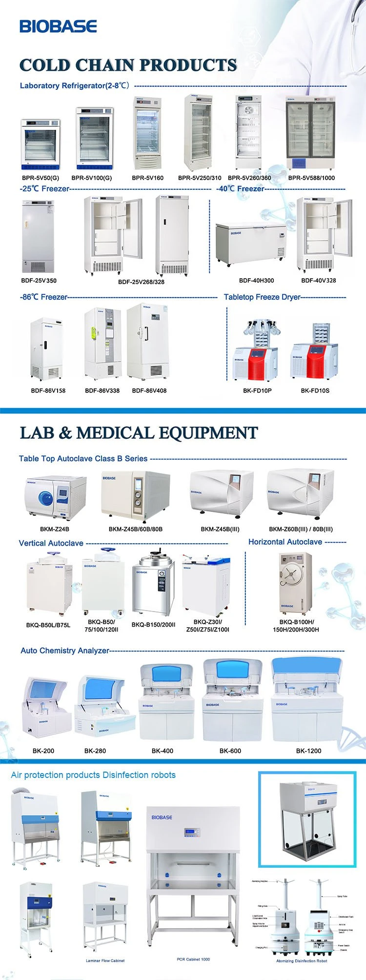 Biobase Lab 0-600mbar 15ml/S Vacuum Aspiration Systems Easy to Disassemble and Clean